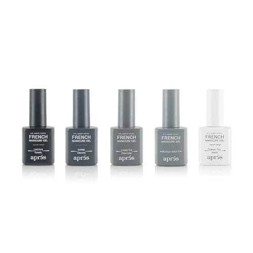 Apres Nail French Manicure Set | Includes 5 Ombre Color | Each Bottle 15mL / 0.5 Fl Oz | 2022 Version (New York)