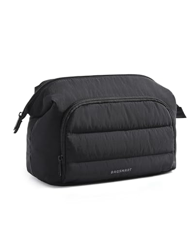 BAGSMART Travel Makeup Bag with Wide-Open Design & Organizer Pockets
