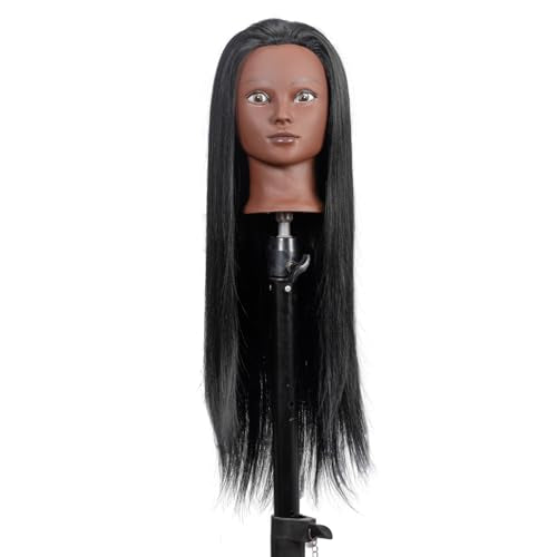 26-28" Synthetic Hair Training Head Mannequin with Clamp