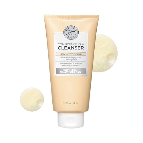 IT Cosmetics Confidence in a Cleanser - Hydrating Serum Foaming Face Wash With Hyaluronic Acid & Ceramides, Gentle Makeup Remover, Skin Barrier Support, Non-Stripping, Sulfate-Free, For All Skin Types