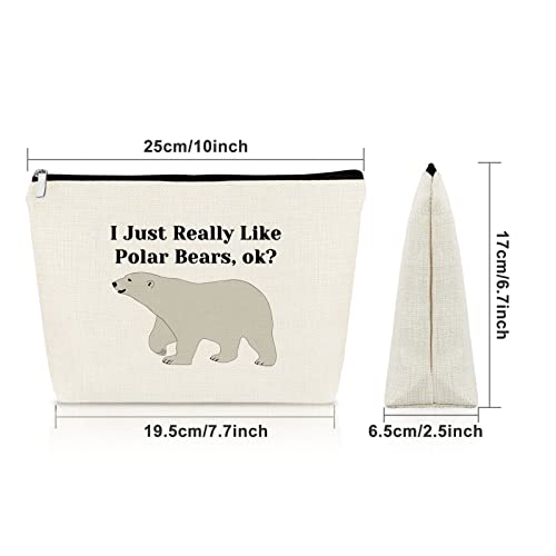 Polar Bear Gifts for Women Makeup Bag Polar Bear Lover Gift Animal Lovers Gift for Friend Cosmetic Bag Birthday Gifts for Sister Graduation Gifts for Her Christmas Gifts Cosmetic Travel Pouch