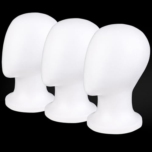 COOKOO Foam Wig Head Stand - 3 Pack Mannequin Display