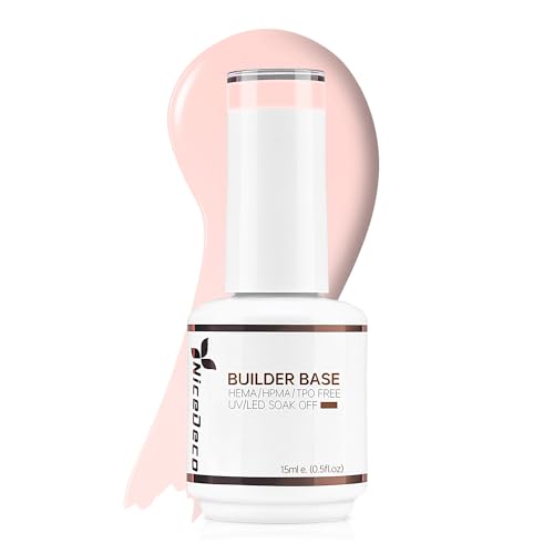 Nicedeco Builder Nail Gel 15ML 8 in 1 Builder Base Gel Clear Gel Nail Polish Strengthener Gel Hard Gel Builder Extension Nail Gel for Nail Art Design-007