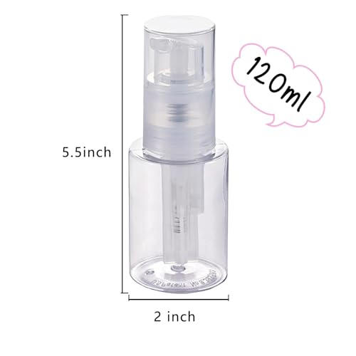 HSOMiD 2 Pack - Empty Powder Spray Bottle, Barber Powder/Talc Powder/Hair Fibers Sprayer, Applicator for Hair Salon, Cleaning, Plants, Misting & Skin Care (120ml)