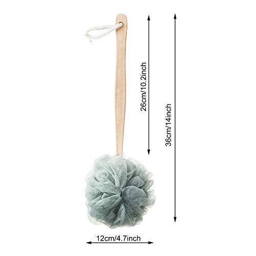 4 Pack Large Bath Puff Loofah Sponge With Long Handle Shower Loofah, Bath Body Back Brush, Spa Brush for Women and Men(4 Color)