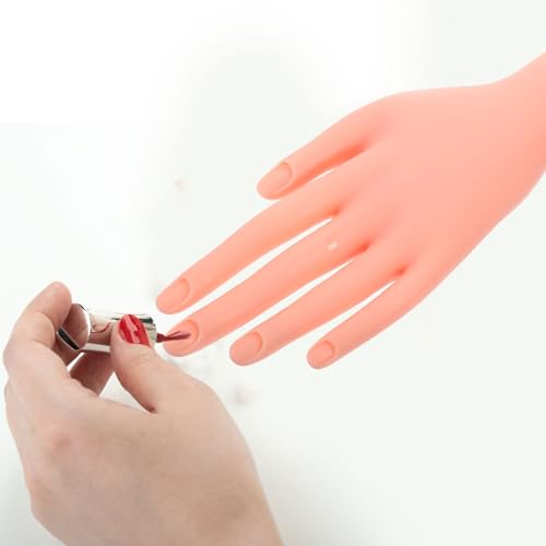 Beaupretty Manicure Practice Left Hand and Foot Model with Bendable Fingers Lightweight Fake Nail Art Trainer for Salon and Beginner Use 8.85 Inch