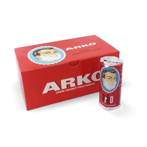 Arko Men Face Shaving Soap Stick, Sensitive skin shave cream, White, ( Pack Of 12 )