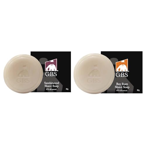 G.B.S Natural Fragrance Free & Lavender Citrus Shaving Soap with Shea Butter for Sensitive Skin Shave Soap for Men (Pack of 2)