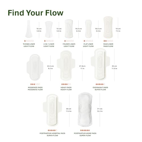 Organyc Super Flow Overnight Feminine Pads - 100% Organic Cotton, Heavy Flow, Leak-Proof, 28 Count