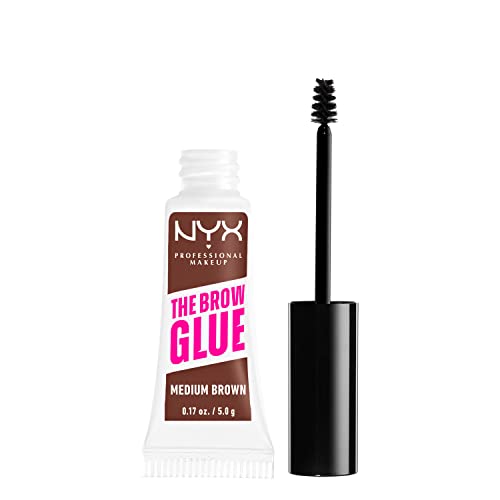 NYX PROFESSIONAL MAKEUP The Brow Glue, Extreme Hold Tinted Eyebrow Gel - Medium Brown