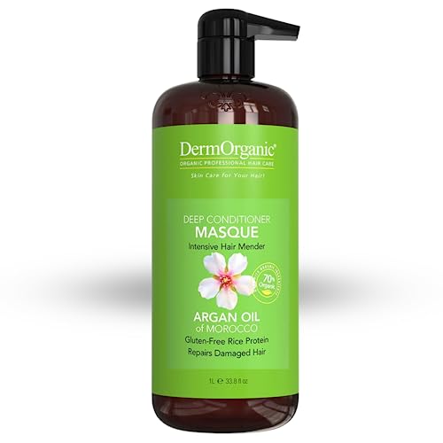 DermOrganic Hair Repair Masque - Deep Conditioner Reconstructor Naturally Rebuilds Damaged Hair, 33.8 oz