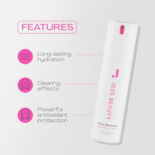 JESS BEAUTY | Post Workout Face Moisturizer Gel Mask with Niacinamide & Centella Asiatica | Skin Care Revitalizing 1.7 fl oz