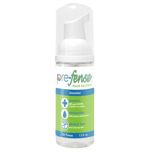 Prefense Alcohol-Free Foaming Hand Sanitizer 1.5 oz Travel Size - 120 Pumps