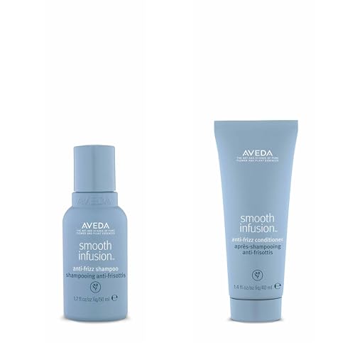 Aveda Smooth Infusion Anti-Frizz Shampoo & Conditioner Set | Smooths and Controls Frizz | Protects Against Humidity | for Medium to Thick Hair | 95%+ Naturally Derived* | Travel Size