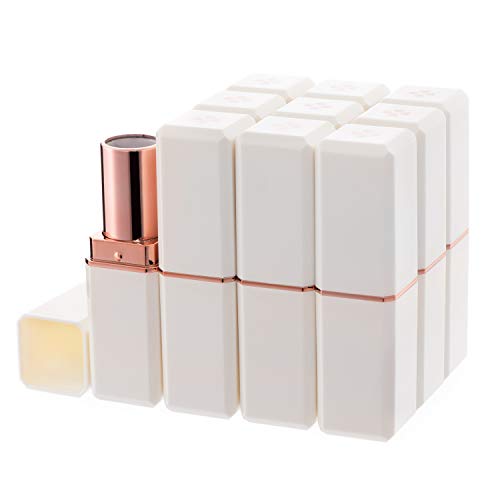 Allwon 10Pcs White Square Lipstick Tubes for DIY Lip Balm