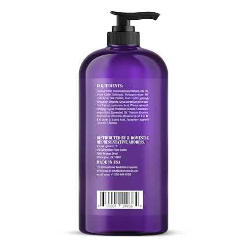 Botanic Hearth Purple Shampoo 16 Fl Oz | For All Shades Of Blonde, Silver & Gray Hair | With Lavender Oil, Vitamin E & Rosemary Oil | Sulfate & Paraben Free