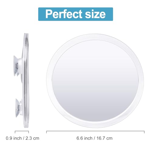 Fogless Shower Mirror with 3 Suction Cups, Shatterproof Anti-Fog
