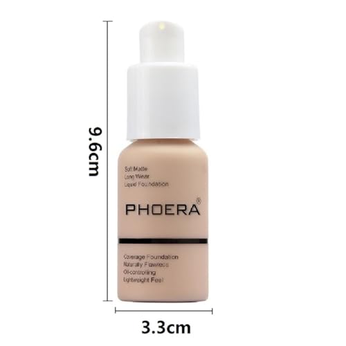 Meifen 2 Pack Nude Liquid Foundation, Full Coverage, Matte, Waterproof, 1.01 Fl Oz