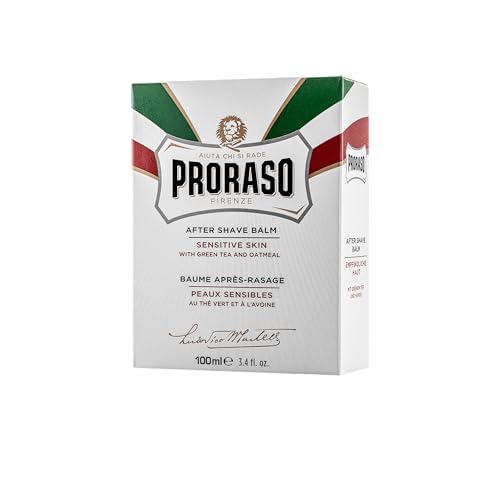 Proraso After Shave Balm - Oatmeal & Green Tea - Nourishing & Gentle Formula After Shave Cream for Sensitive Skin - Premium Italian Shaving for Men - 3.4oz,(Pack of 2)