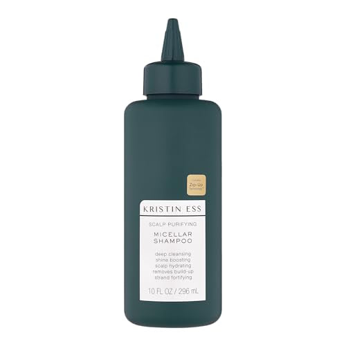 Kristin Ess Hair Scalp Purifying Micellar Shampoo for Deep Cleansing + Scalp Hydrating - Removes Build Up, Shine Boosting, Vegan, Sulfate Free Shampoo, Color Safe + Keratin Safe, 10 fl oz