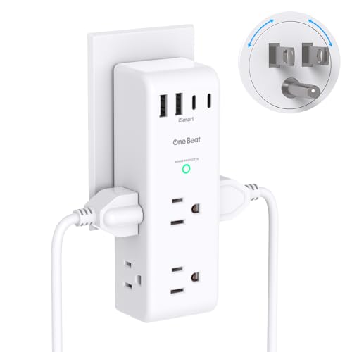 6 Outlet Surge Protector with 4 USB Ports & Rotating Plug