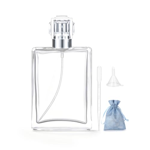 100ml Glass Perfume Spray Bottle - Refillable Atomizer with Funnel & Gift Bag (Variation: 100ml-E)