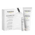Deep Moist Honey Face Wash - 110g + 10g Travel Size & Rich Bubble Face Wash Whip Maker Soap Net (1, Black)