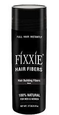 FIXXIE Black Hair Fibers for Thinning Hair 27.5g Bottle - Natural Keratin Hair Concealer for Men & Women