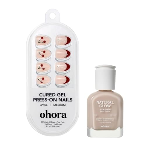 ohora Nail Strengthener & Gel Press On Nails Duo Set