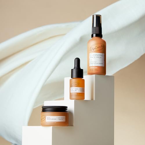 UpCircle Discovery Set ? Cleansing Face Milk, Face Moisturiser and Peptide Serum Trio ? Vitamin E, Niacinamide + Aloe Vera ? Boosts Collagen, Hydrates + Soothes ? Vegan + Cruelty-Free