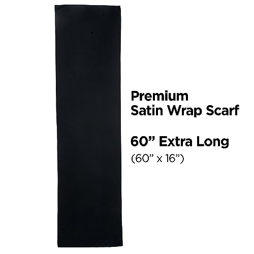 KISS COLORS & CARE Satin Scarf, Black | Soft Texture | Multi-Purpose | Prevents Hair Breakage