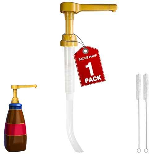 1 Pack Gold Sauce Pump Dispenser for 64 oz Chocolate and Caramel Sauce Bottles, Reusable Large 15CC Syrup Pump for Vanilla Mocha Sauces