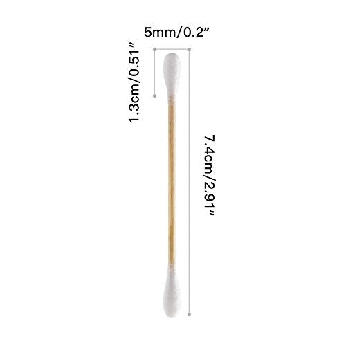 Isshah Organic Bamboo Cotton Swabs - Double Tip Biodegradable (2000 Count)