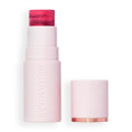 Revolution Beauty London, Skin Silk Marble Blush Stick, Buildable Color for Cheek, Eye, & Lip, Cream-to-Powder Formula, Vegan & Cruelty-Free, Berry Flush, 0.15 oz