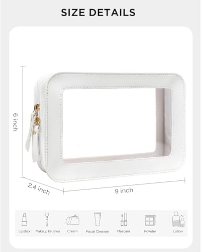 LETGO Clear Makeup Bag, TSA Approved Travel Toiletry Organizer