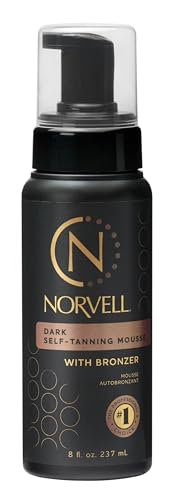 Norvell Sunless Self Tanner Mousse with Bronzer - Instant Natural Looking Bronzing Glow, 8 fl.oz.