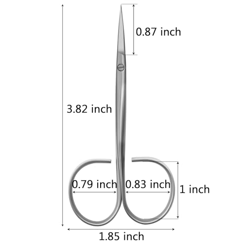 CGBE Cuticle Scissors Extra Fine Curved: Stainless Steel Eyebrow Scissor, Professional Manicure Scissors for Manicure, Eyelashes, Eyebrow, Dry Skin For Women And Men