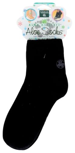 Earth Therapeutics Aloe Vera Moisturizing Socks for Dry Feet - Black