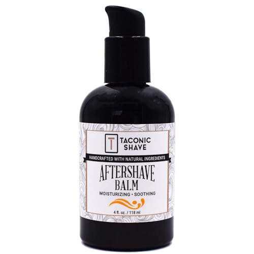 Taconic Shave All Natural Alcohol-Free Aftershave Balm for Men ? Unscented Post-Shave Moisturizer for Sensitive Skin ? Soothing Irritation Relief ? Non-Greasy Formula ? Made in USA ? 4 oz