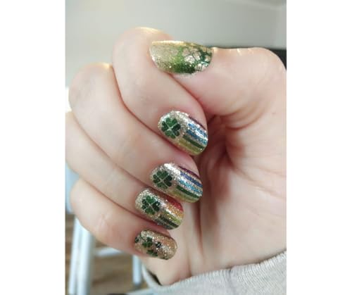 Clover Takeover - Color Street Nail Strips, Gold & Green (FDG310)