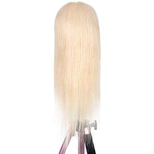 GEX 100% Human Hair Mannequin Head Blonde Training Practice Head for Styling Dying Cutting 613#Blonde (18¡±)