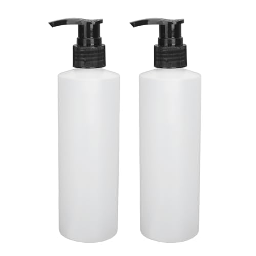 Massage Oil Dispenser Bottle, 250ml Plastic Pump Dispenser Bottles Refillable Cream Shampoo Pump Dispenser for Massage Oil Heater, Soap, Shampoo, Lotions, Creams(2 Pack)