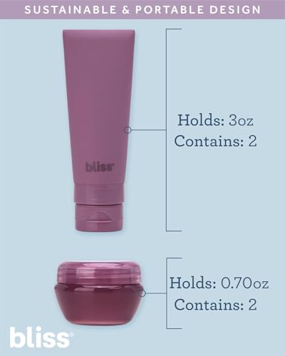 Bliss 10-Piece TSA Approved Leak-Proof Travel Bottles Set - Mauve, Refillable