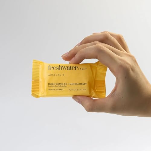 Freshwater Farm Australia Guest Soap Bars|Lemon Myrtle Oil & Manuka Honey Guest Soaps/Mini Soaps | Triple-Milled| 30g x 32 pack for Hotels & Airbnb