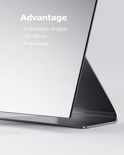 NEZZOE Rectangular Free-Standing Makeup Mirror - 12x7 Inch, Adjustable Tilt