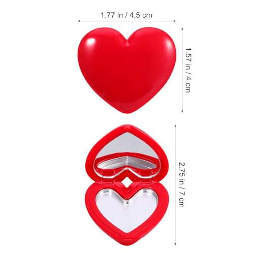 4Pcs Empty Heart Shape Eyeshadow Lipstick Palette Makeup Palette with Mirror Empty Makeup Containers for Young Teens, Girls or Women Valentines Present