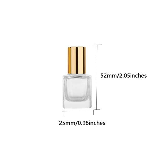 5ml Glass Essential Oil Roller Bottles, 10pcs Gold