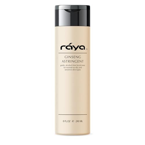 RAYA Ginseng Astringent with AHA 8 oz (G-205) | Gentle Glycolic Facial Toner for Dry and Sensitive Skin | Helps Tighten Pores, Smooth Complexion, and Reduce Fine Lines | Made with Alpha Hydroxy Acids
