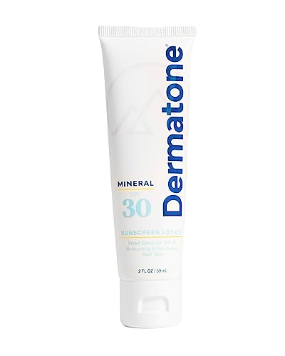Dermatone Mineral SPF 30 Face Sunscreen Lotion with Vitamin C & Aloe, Unscented 2 oz