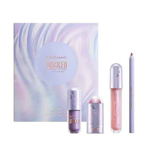 r.e.m. beauty Wicked: For Good | Makeup Set | Waterpoof Eye Shadow, All Over Glow Stick, Creamy Lip Liner, Glossy Lip Balm | 4 Full Size Products
